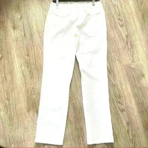 M0851 WHITE LINEN PANT SIDE POCKETS WIDE LEG  TROUSER HIGH RISE SIZE S